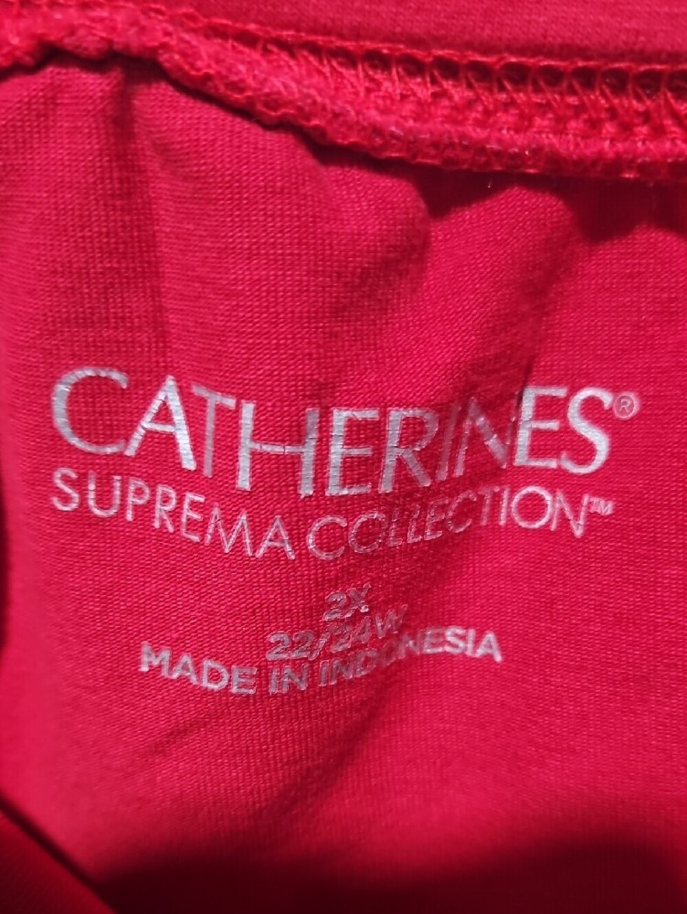 Catherines Siprema Red Straight Leg Pull-On Pants - Picture 2 of 2